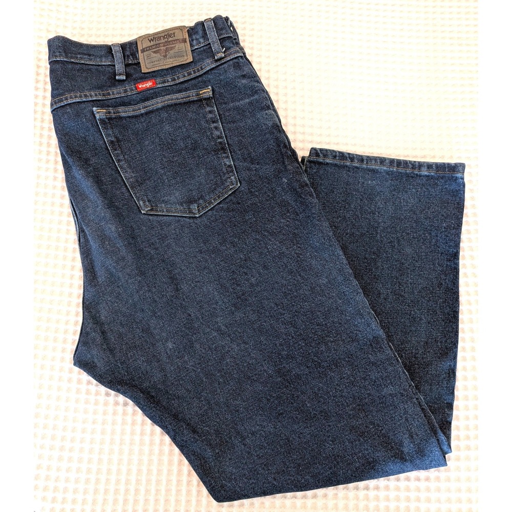 Wrangler Premium Quality Mens Dark Wash Comfort Flex Jeans 44x30 1096FXVMF